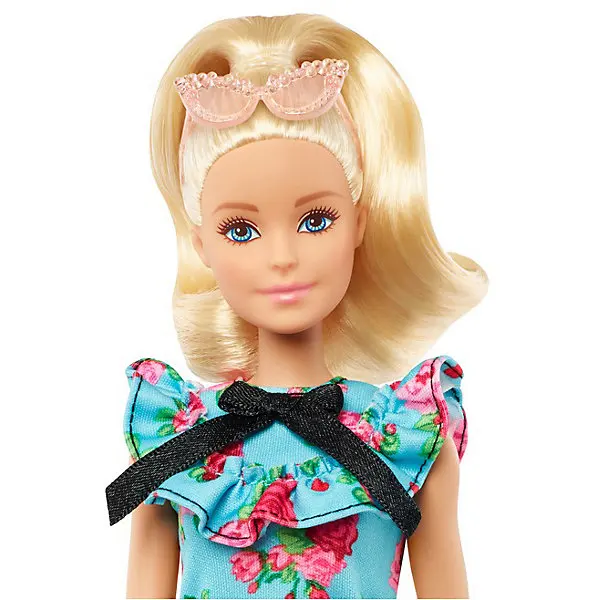 Кукла Barbie "Игра с модой" в голубом платье в цветочек, 29 см