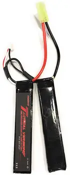 

Tactical Version 2S 7.4V Airsoft 1200mAh 25C Lipo Battery with Mini Tamiya Connector for AK, C85, M60, M110 Rifle