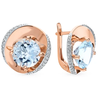 

Gold earrings with Topaz and cubic zirconia sunlight sample 585
