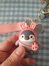 LLavero de muñeco de pingüino bonito de dibujos animados creativo coche personalizado llavero exquisito llavero correa de mano bolso adornos para el móvil