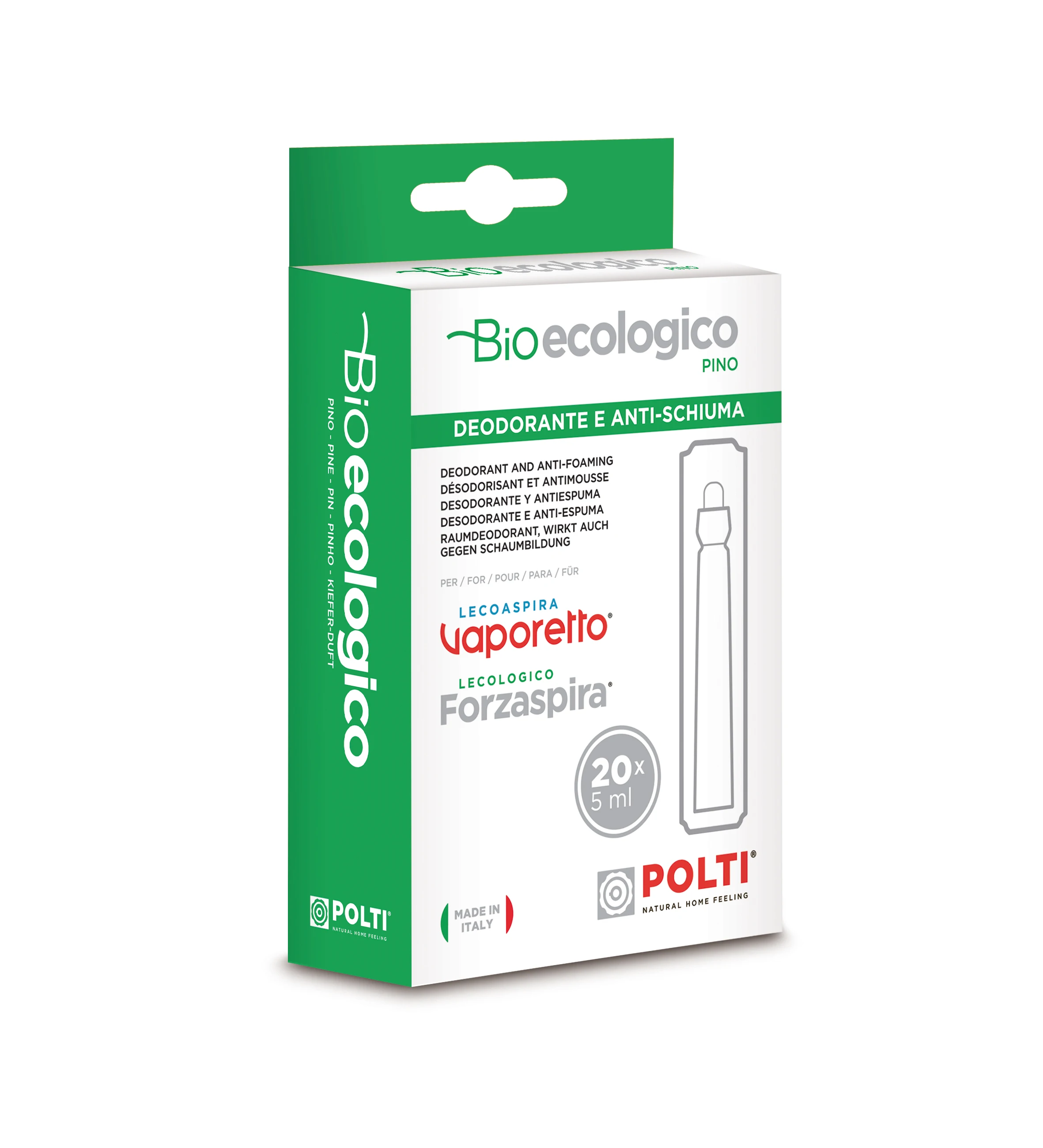 Polti Bioecologico, anti espumante y desodorante con fragancia a Pino para Polti Lecologico y Lecoaspira PAEU0086