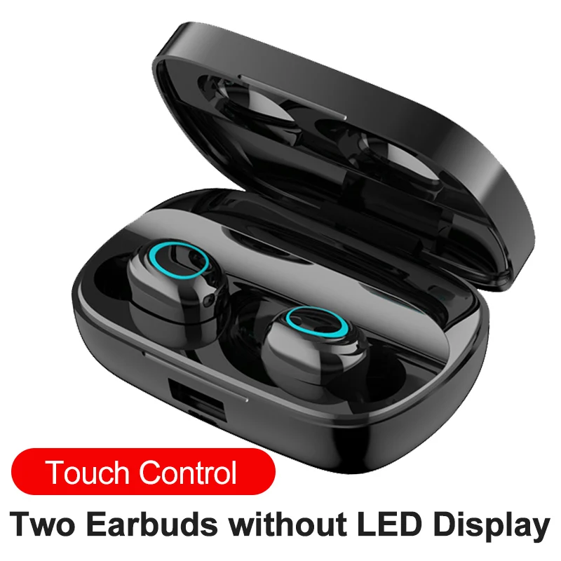 TWS Bluetooth наушники с микрофоном светодиодный дисплей беспроводные Bluetooth наушники водонепроницаемые наушники с шумоподавлением - Цвет: touch no LED