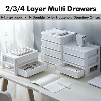 

2/3/4 Layers Cosmetic Drawer Makeup Organizer Portable Jewelry Container Desktop Storage Box