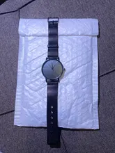 Reloj de pulsera de cuarzo y acero inoxidable para hombre, cronógrafo ultrafino de malla de lujo, masculino, envío gratis