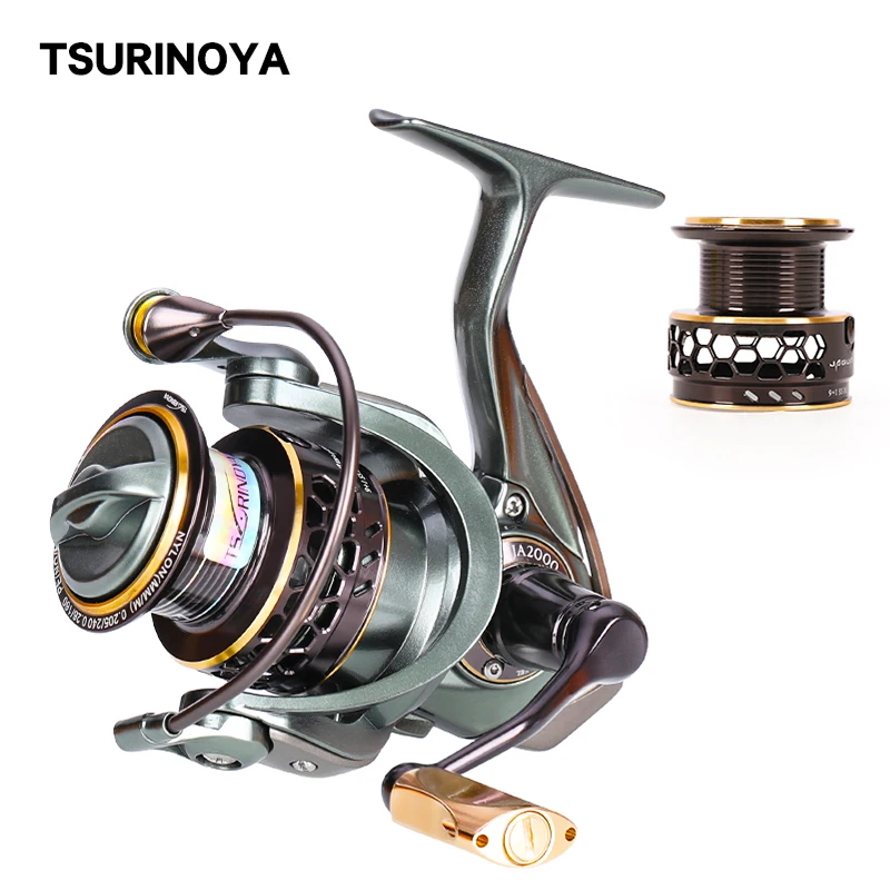 TSURINOYA 2 Spool Spinning Fishing Reel JAGUAR 1000 2000 3000 185G 6KG Max Carbon Drag Carp Saltwater Reel Bass Pike Wheel