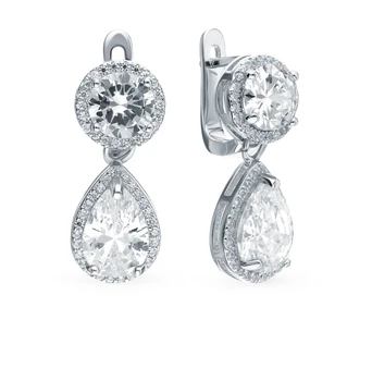 

Silver earrings with cubic zirconia sunlight sample 925