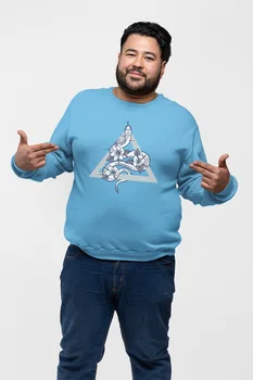 

Angemiel Wear Triangle Flower And Snake Blue Men 'S Sweatshirt