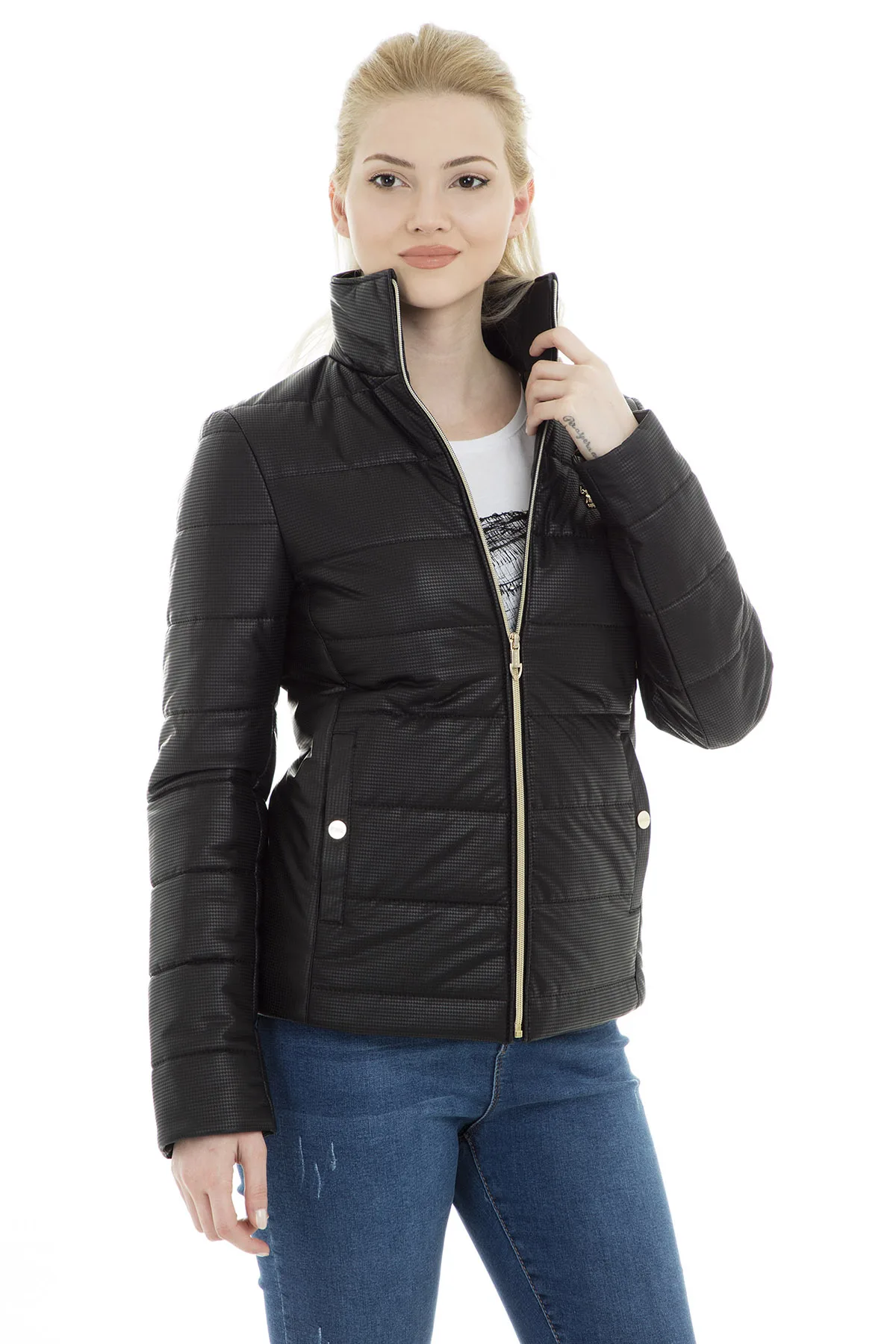 Черный U.S. Polo куртка из искусственной кожи женская кожаная куртка G082SZ035P01 WP8030D - Цвет: Черный