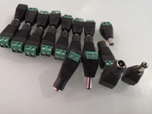 5 Juegos de 10 Uds. De cámaras, 2,1mm x 5,5mm, adaptador de enchufe hembra y macho, toma de corriente continua, color verde