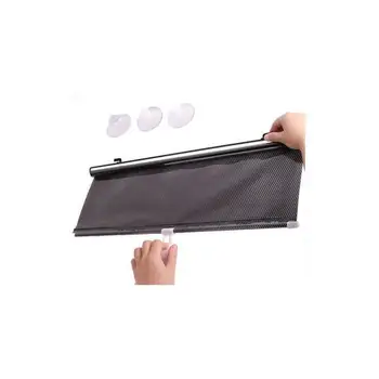 

Sun car Curtain sunshade roller shutter PVC car window suction cups Black