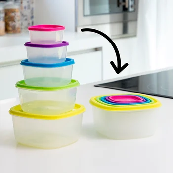 

Set of lunch boxes Rainbow 5 Pieces