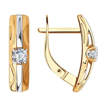

Sokolov drop earrings with stones in gold with Swarovski Crystals cubic zirconia, fashion jewelry, 585, women's male, long earrings