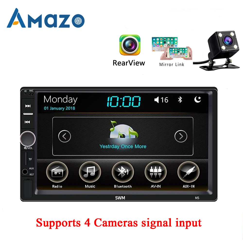 

2 din Car Autoradio 7" touch Screen Car Multimedia Player 360 Degree Panoramic Camera Input AM FM Radio 2Din USB AUX Mirrorlink