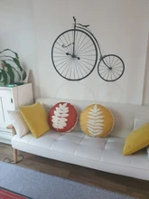 Cushion-Cover Pillow-Case Decorative Home Sofa Throw Linen Cotton Round 45cm Leaf 