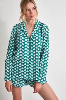 

2 PIECES LONG SLEEVE RABBIT PATTERN PAJAMAS SET