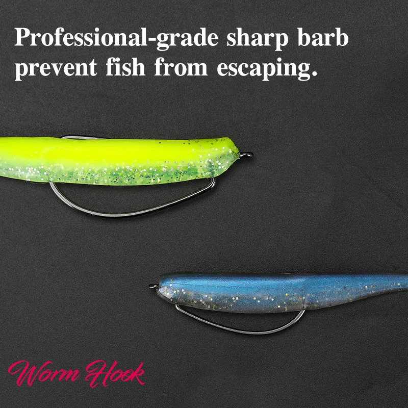TSURINOYA 웜 낚시 후크 단일 날카로운 물고기 캔크 후크 소프트 루어 싱커 없음 리그 낚시 태클  2  1  1/0  2/0  3/0  4/0