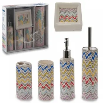 

GAME DE BATH CERAMIC 5 PCs assortment. DISPENSER soap (24X10,5X36 CM)