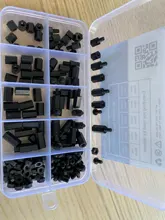 Separador de nailon hexagonal para placa base PCB, juego de tornillos de espaciado de plástico fijo, M2, M2.5, M3, macho hembra, 180 unids/lote, NL24