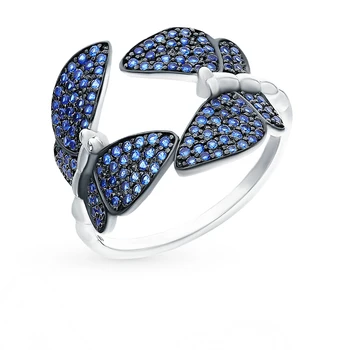 

Silver ring with cubic zirconia sunlight sample 925