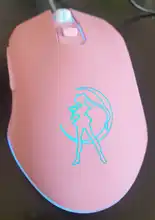 Ratón óptico Rosa Sailor Moon para videojuegos, ordenador con cable, Mute Pretty retroiluminado, ratones coloridos, 3200DPI, regalo para niña y mujer, juego de PC