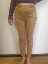 Trousers Female Legging Suede-Pants Skinny High-Waist Women Casual Custom Back-Zipper