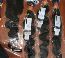 Zafiro de la onda del cuerpo de mechones con cierre brasileño extensiones de pelo ondulado mechones con cierre extensiones de cabello humano mechones con cierre de la extensión del pelo