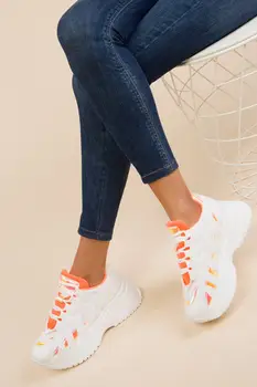 

Soho Women Fashion Mix-color Vulcanized Shoes Female Casual Lace-up Thick Sole White Platform Sport Sneakers 13675