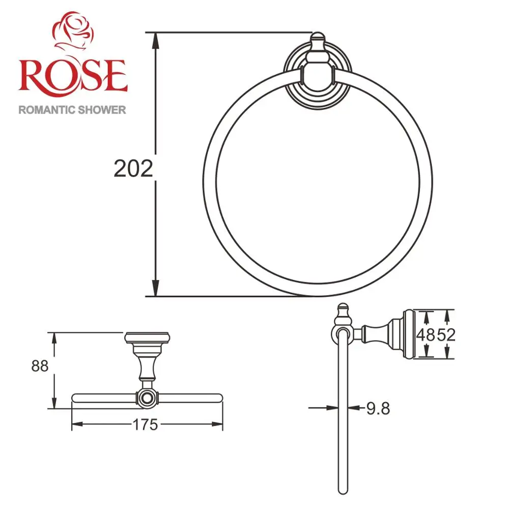 ROSE Полотенцедержатель в форме кольца,латунный держатель для полотенца,настенный круглый кронштейн для полотенца RG1106