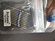 HYTOOS 10 unids/set taladro clavo Bits de diamante cortadores para manicura para cutícula Burr fresadora cortador de uñas pedicura accesorios herramientas