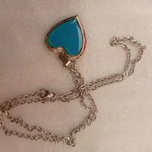 Humor collares de pendiente Corazón de amor collar de Control de temperatura de cambio de Color collar de acero inoxidable Cadena de joyería de las mujeres