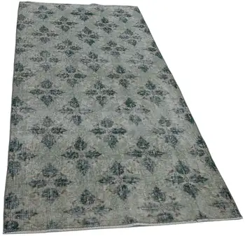 

100x202 Cm Green Handmade Overdyed Rug-3x7 Ft