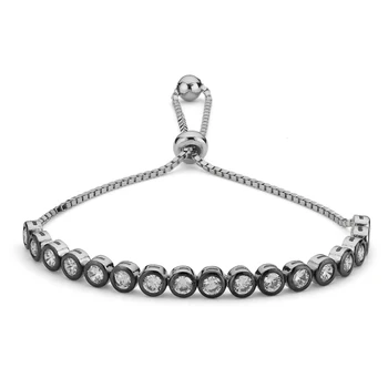 

KUTAYDAN 925 Sterling Silver Zircon Stone Watercourse Elevator Bracelet