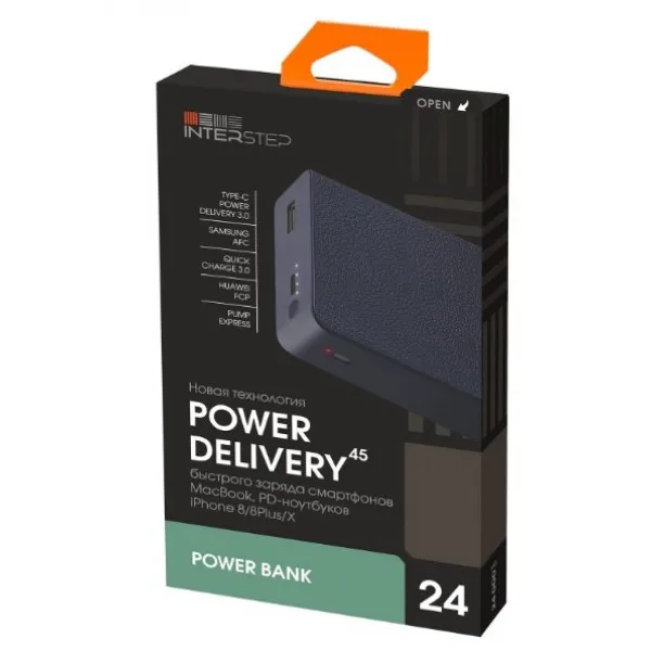 Interstep Внешний акб PB24PD 24000мАч QC3 TypeC PD 45W+15W