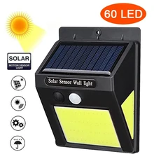 Street Lamp Wall Light Outdoor Motion Sensor Home Eco-Friendly Durable Walkway Lights COB 60LED 1pcs Solar Outdoor wall Lamp
