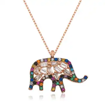 

925 sterling Silver Elephant Lady 'S Necklace