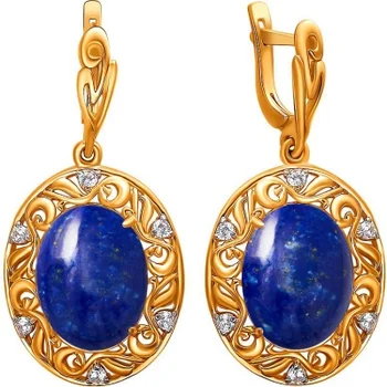 

Esthete earrings with lapis lazuli and cubic zirconia with gilding