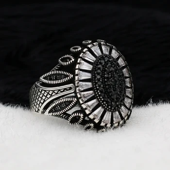 

Silva 925 Sterling Silver Ring for Men Zircon Stone S925 silver fashion Jewelry Gift Mens Rings All sizes