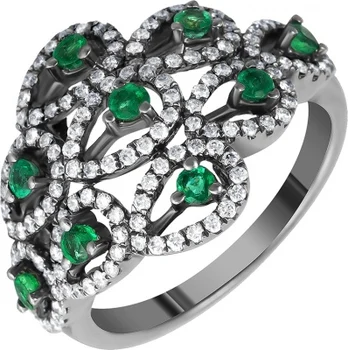 

Jay VI ring with diamonds and emeralds in gold
