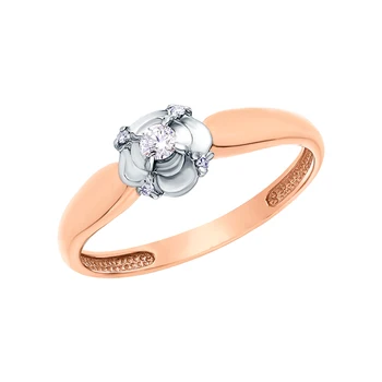 

Gold ring with diamonds sunlight sample 585