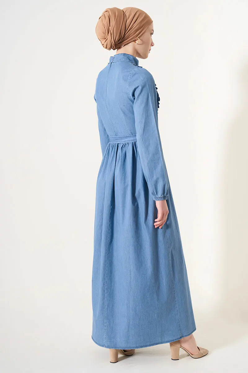 Long Maxi Jeans Dress Women Dress Turkish Fashion Islamic Muslim Modern Clothing Turkey 2002