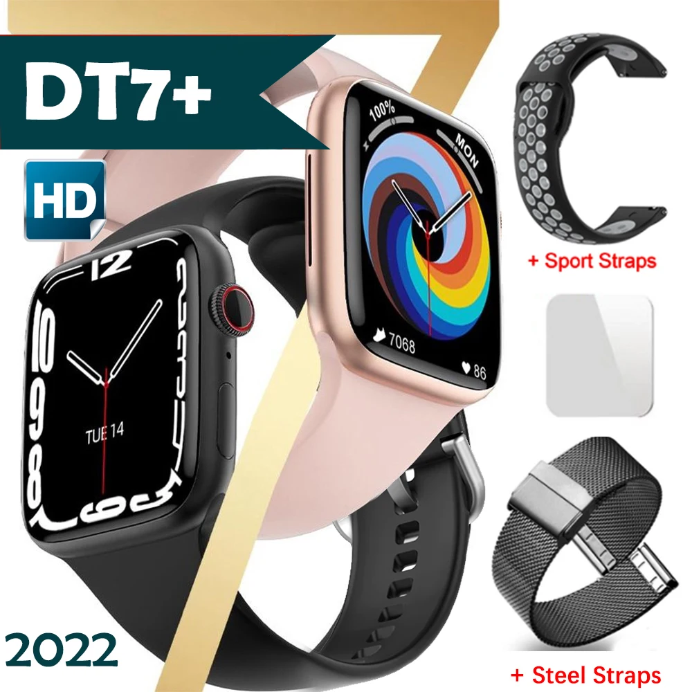 Оригинальные Смарт-часы DT7 Plus + серия 7 2 кнопки NFC GPS-трекер Bluetooth вызов для мужчин и
