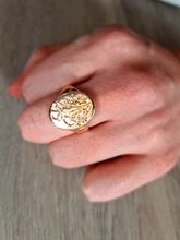 Anillo de flores silvestres ovaladas delicadas para mujer, sortija con estampado clásico y exquisito, anillo Floral de margaritas, corona tallada a mano