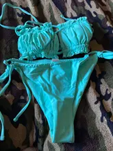 Bandeau Swimsuit Bikini-Set Beachwear Pleated Mini Thong Female Women 