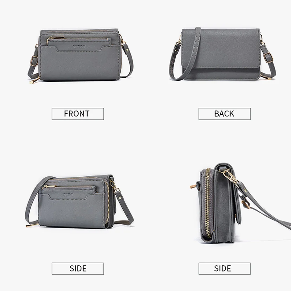Сумки-мессенджеры через плечо женские сумки через плечо phonebag Sling Lady girl из искусственной кожи Модный кошелек дизайн черного цвета