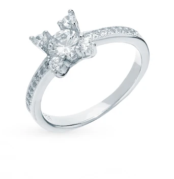 

Silver ring with cubic zirconia sunlight sample 925