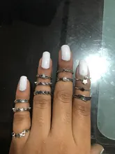 Doocna antiguo estrella plateada anillo de cristal flor anillo Punk tallada nudillo Anillos, Anillos para las mujeres 11 unids/set 4622