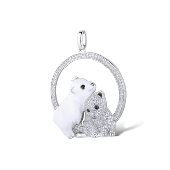 

Silver Pendant with cubic zirconia and enamel