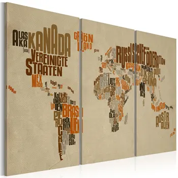 

Table-World Map (German language)-triptych-120x80