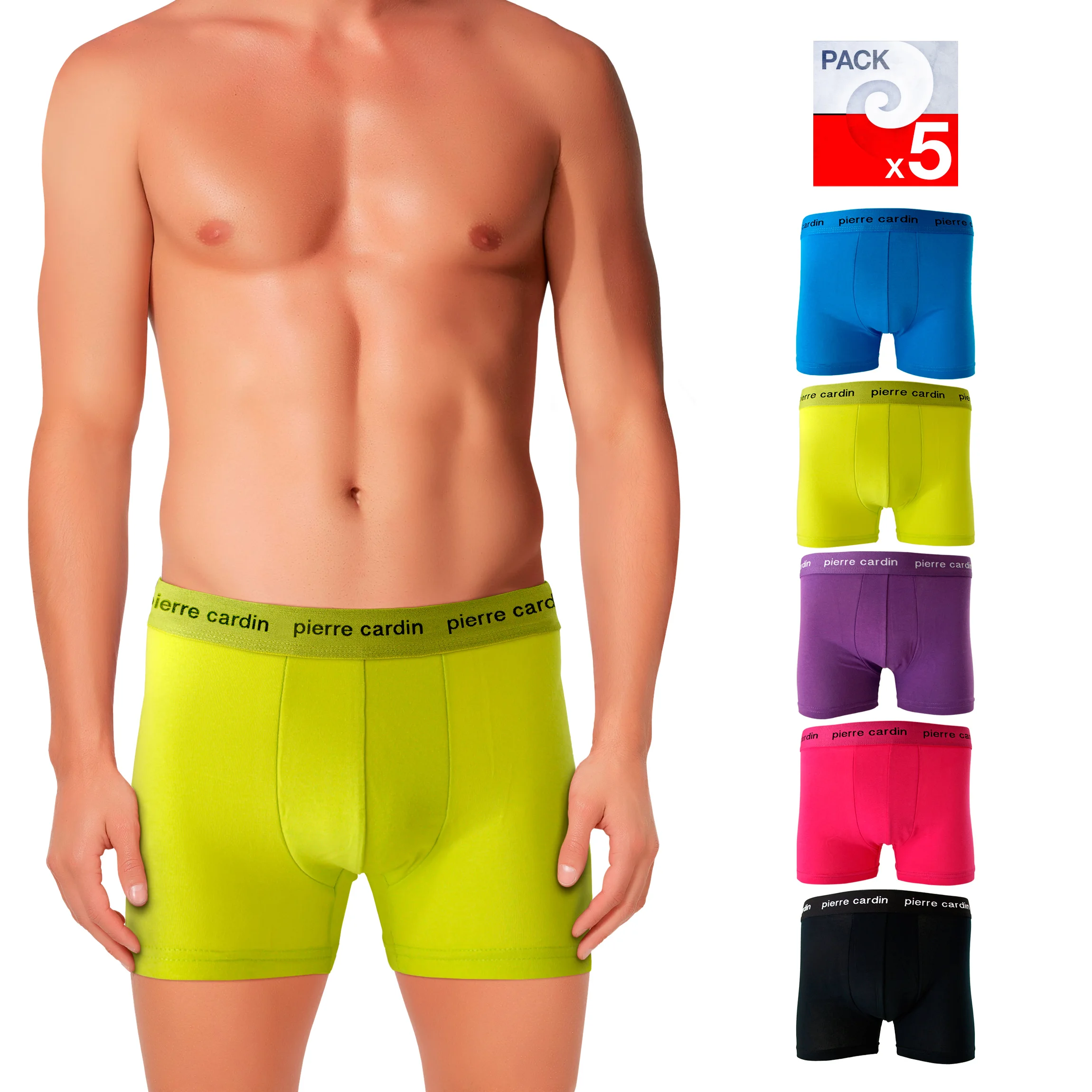 PIERRE CARDIN Boxers type boxer pack 5 units in various Colour for men