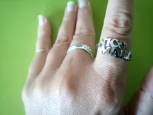 Letdiffery-anillos de doble nombre personalizados para mujer, anillos de boda ajustables de acero inoxidable, regalos de compromiso únicos